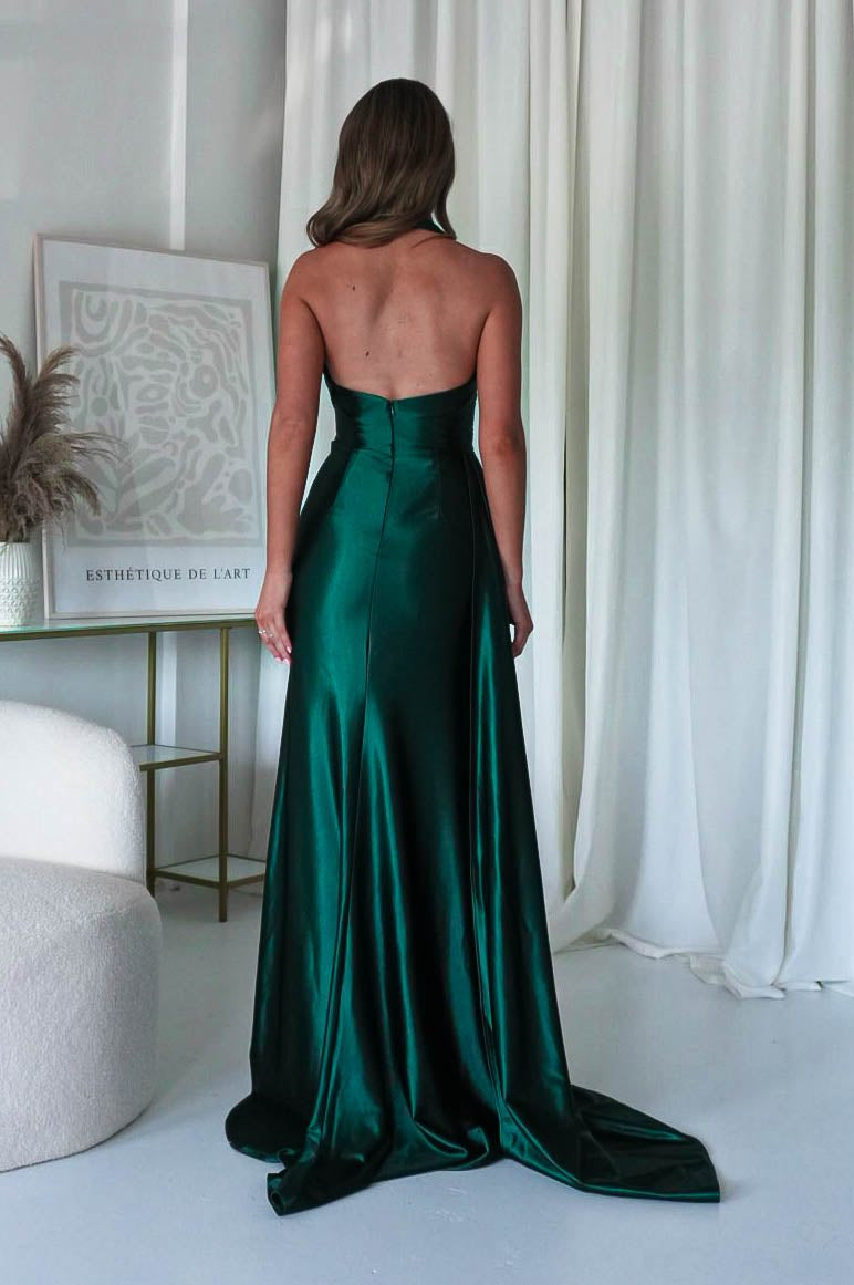 Daniella Halterneck Gown | Emerald Green | Oh Hello Clothing | XS (6)