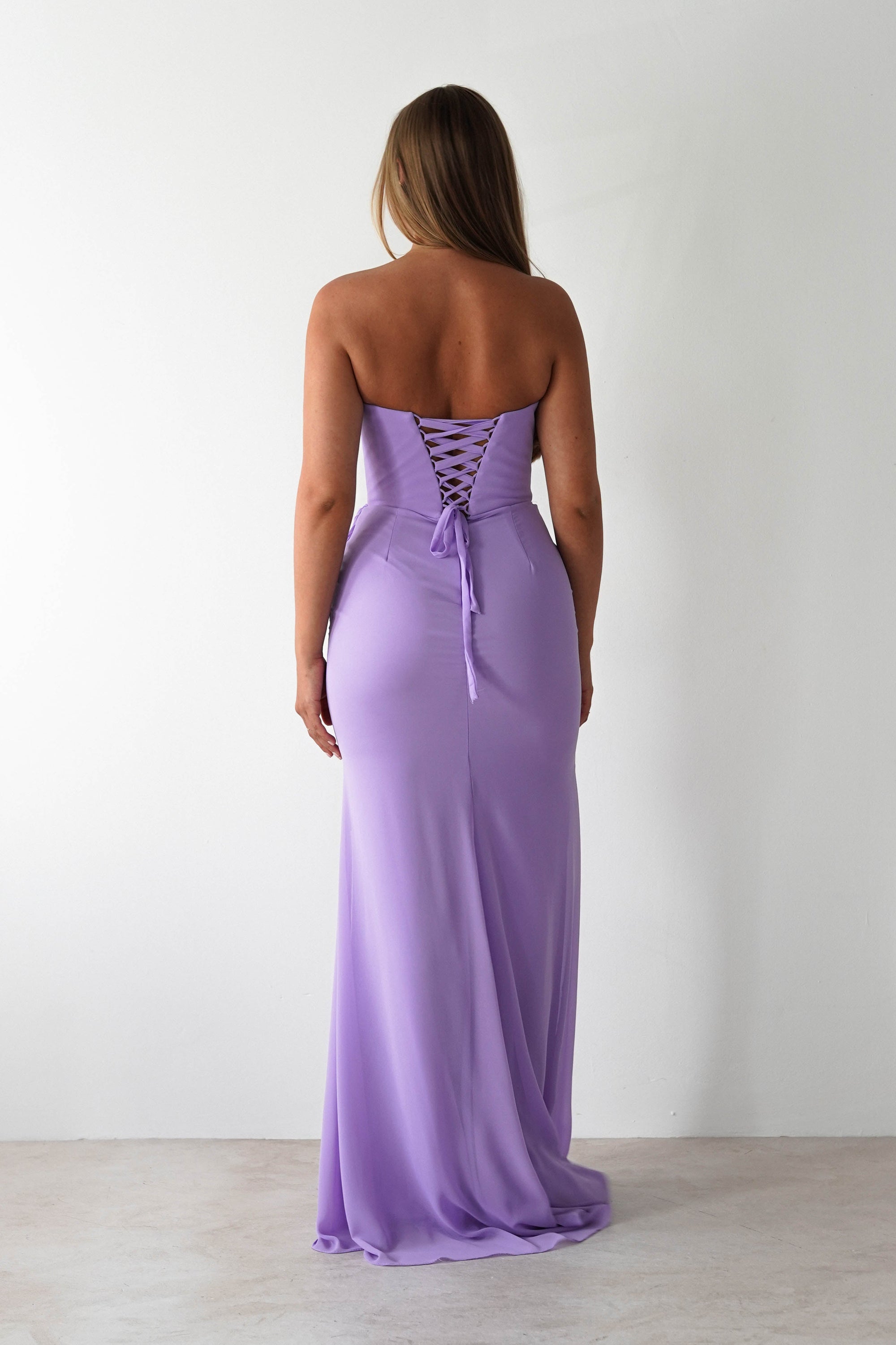 Caterina Strapless Maxi Dress | Lilac | Oh Hello Clothing | XS (6)
