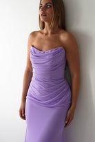 Caterina Strapless Maxi Dress | Lilac | Oh Hello Clothing | XS (6)