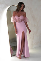 Kenna Balloon Sleeve Gown | Pink - Oh Hello Clothing
