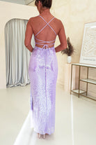 Renesmee Sequin Maxi Dress | Lilac | Oh Hello Clothing | XS (6)