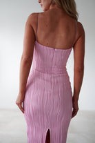 Brighton Textured Bodycon Midaxi Dress | Pink - Oh Hello Clothing