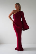 Elegance Silky Maxi Dress | Wine | Oh Hello Clothing | S (8)
