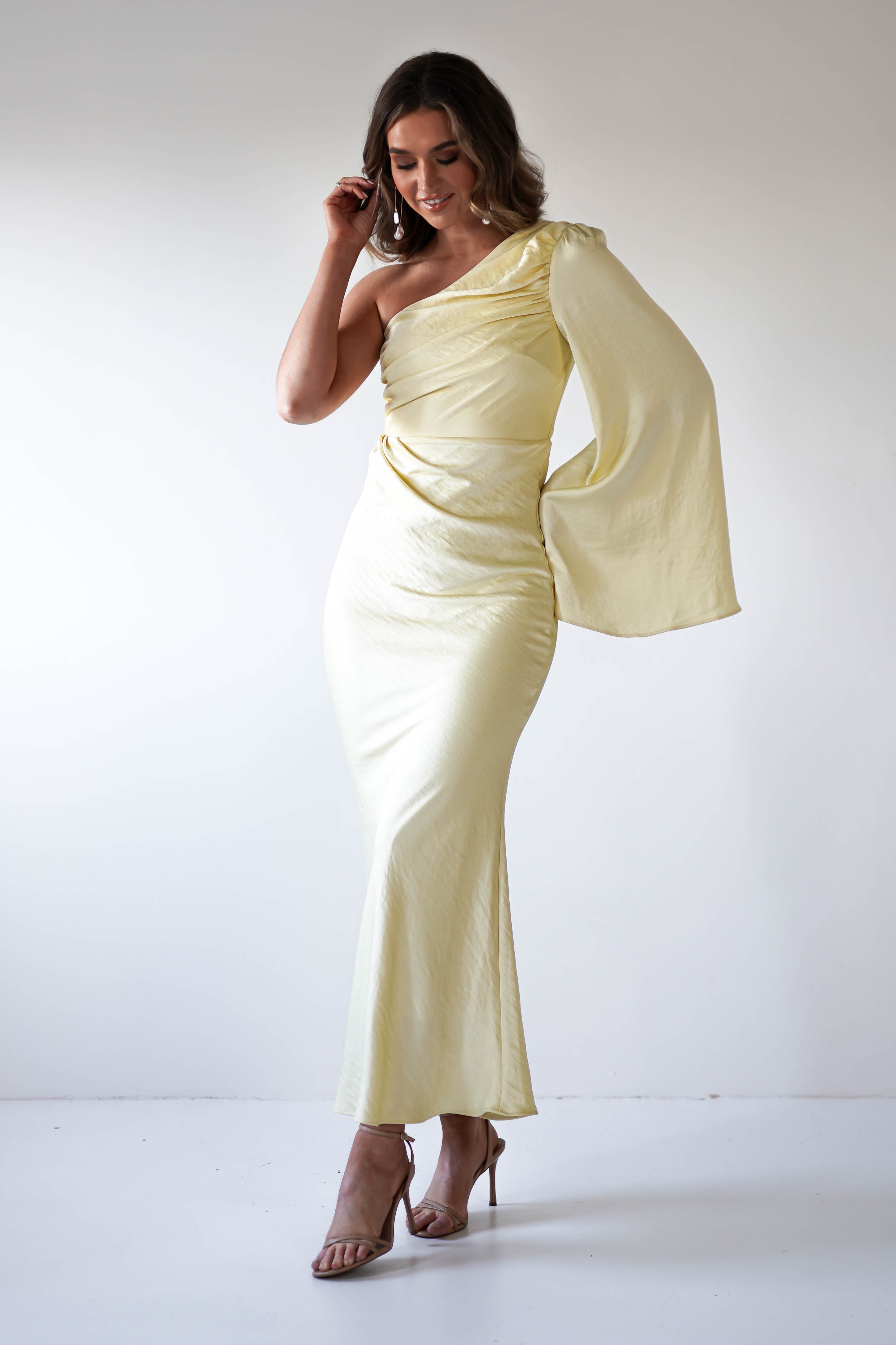 Sylvana Silky Maxi Dress | Yellow - Oh Hello Clothing
