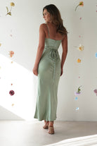 Everleigh Soft Satin Midi Dress | Sage | Oh Hello Clothing | XS (6)