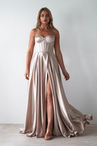 Georgia Soft Satin Maxi Gown | Champange | Oh Hello Clothing | S (8)