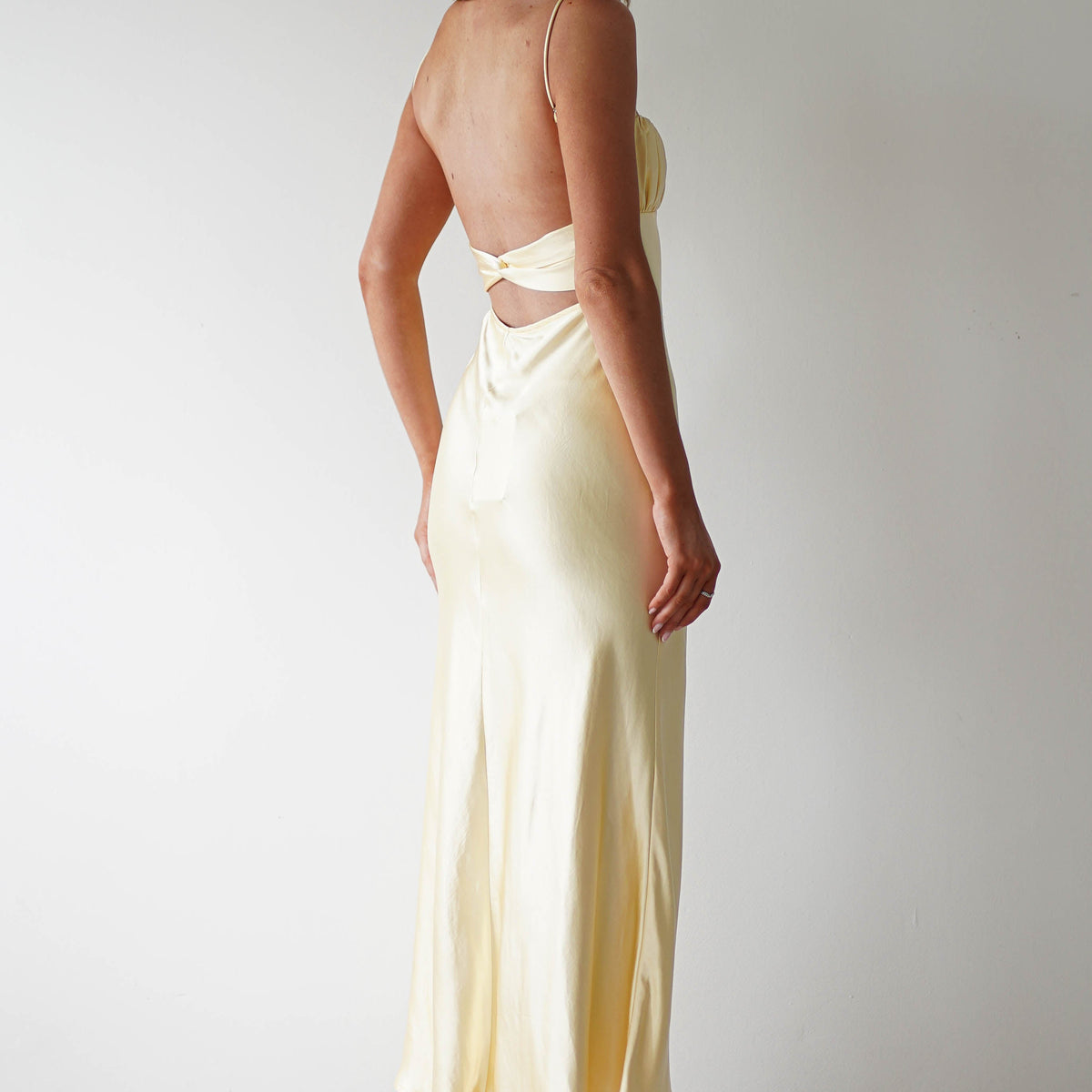 Grace Soft Satin Maxi Dress | Yellow
