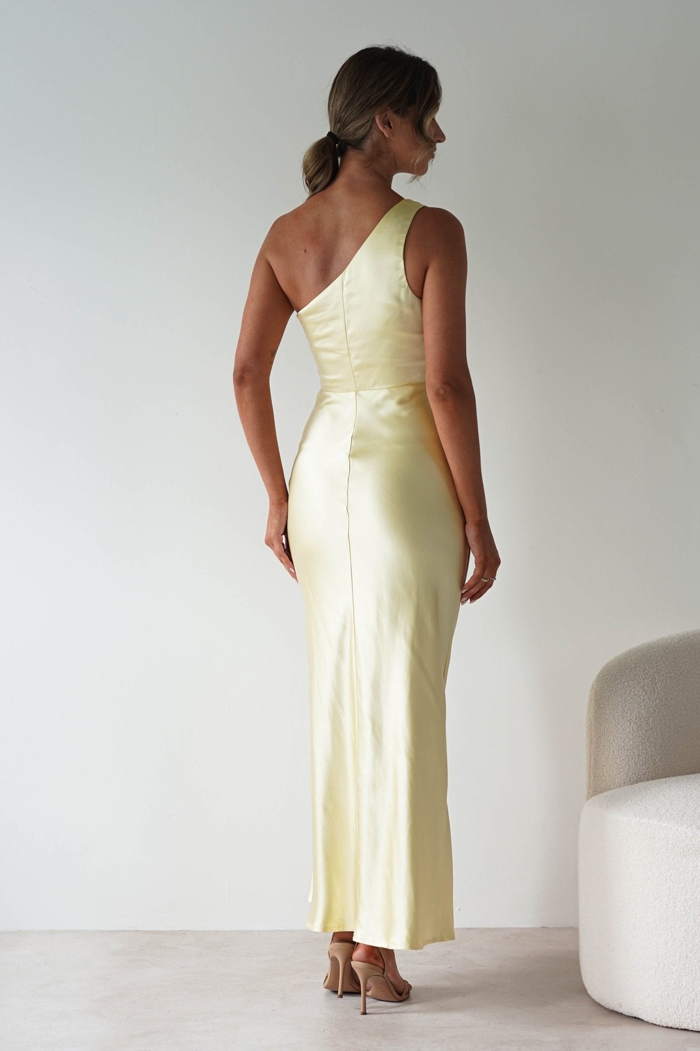 Harissa Soft Satin Maxi Dress | Yellow | Oh Hello Clothing | XS (6)