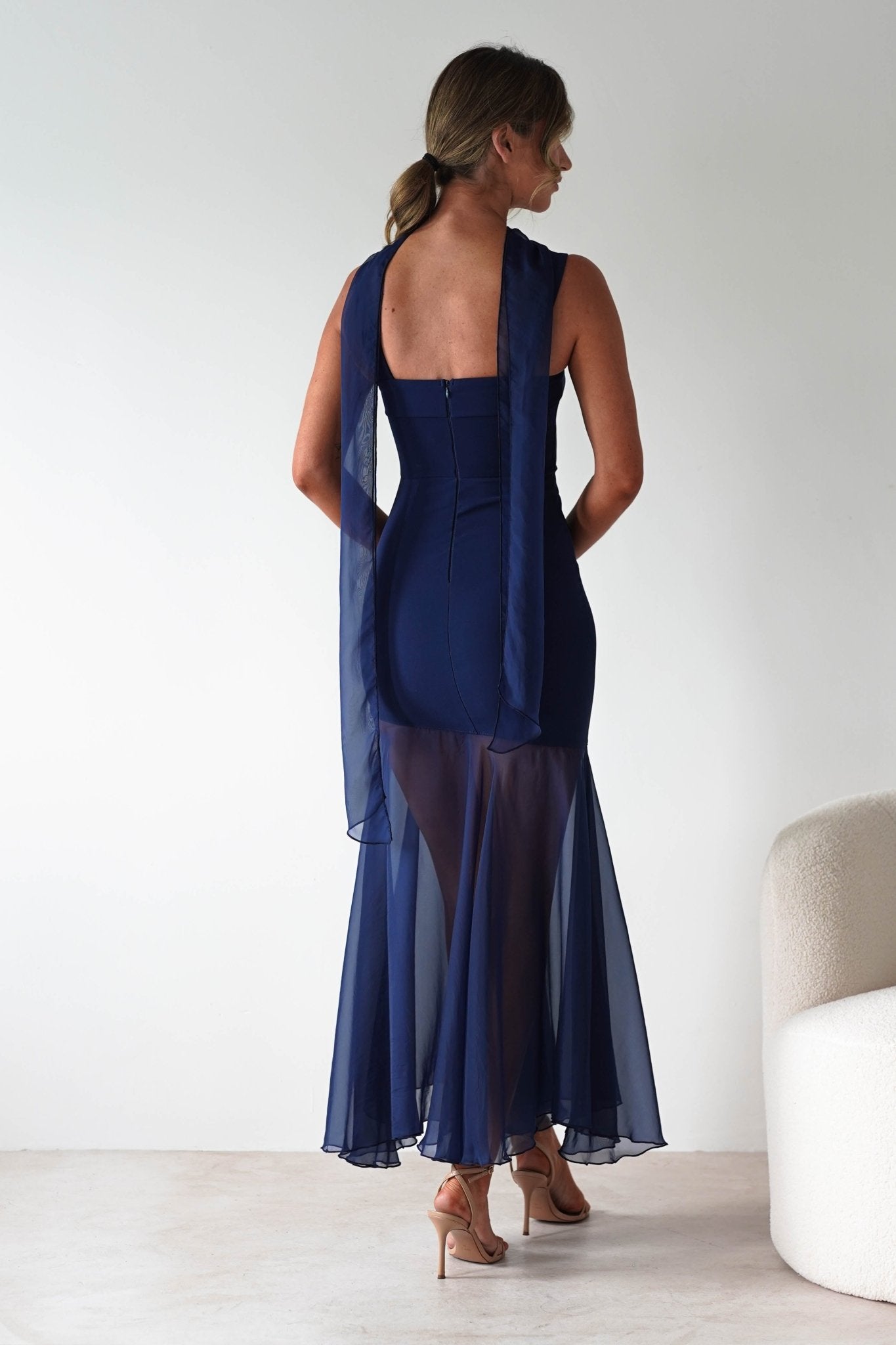 Harmony Square Neck Bodycon Maxi Dress | Navy | Oh Hello Clothing | XS (6)