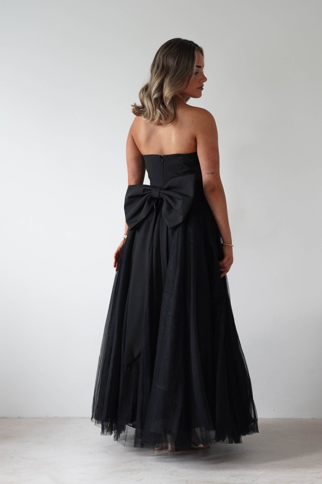 Jasalina Tulle Gown With Bow | Black | Oh Hello Clothing | XS (6)