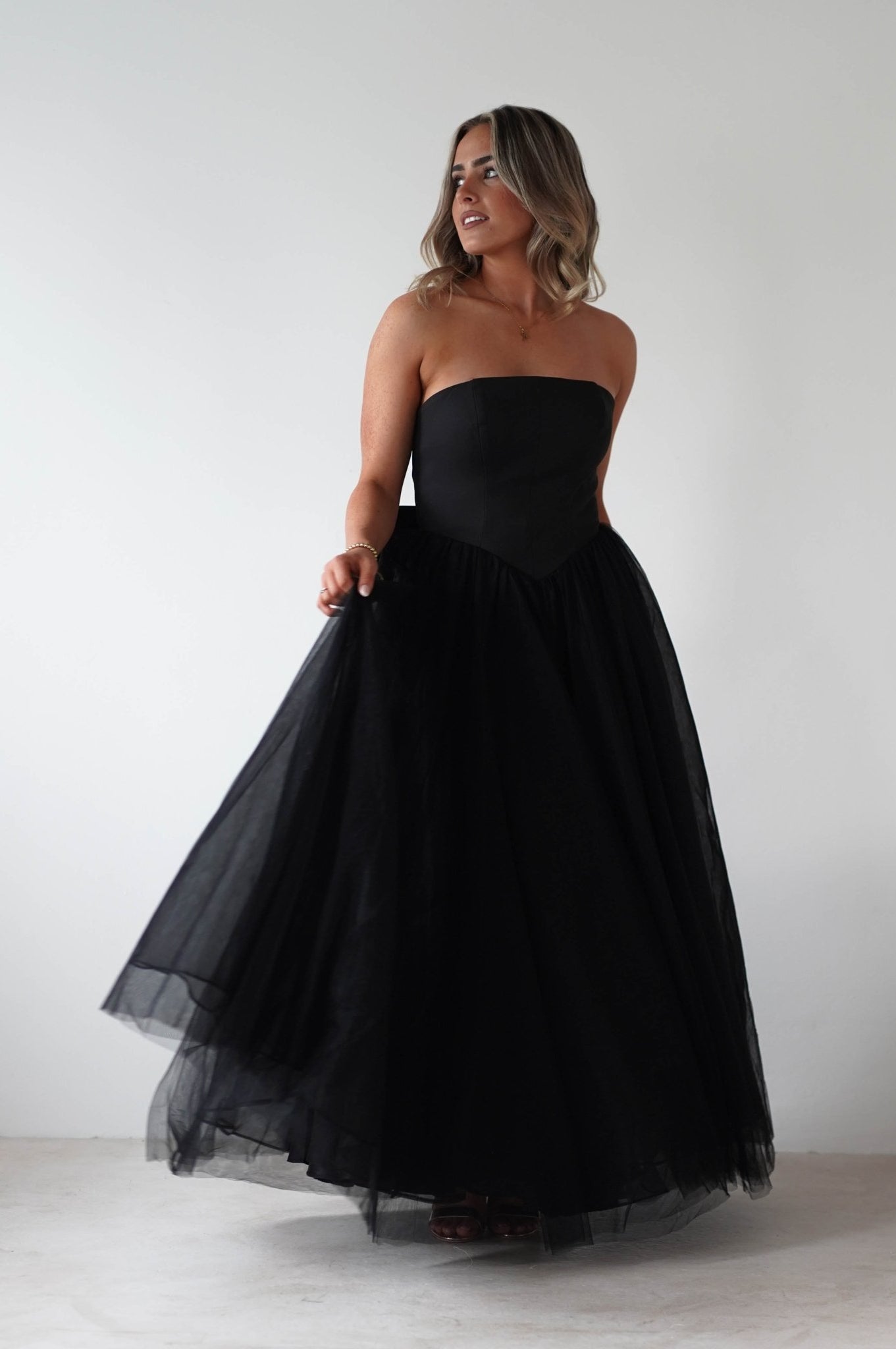 Jasalina Tulle Gown With Bow | Black | Oh Hello Clothing | XS (6)