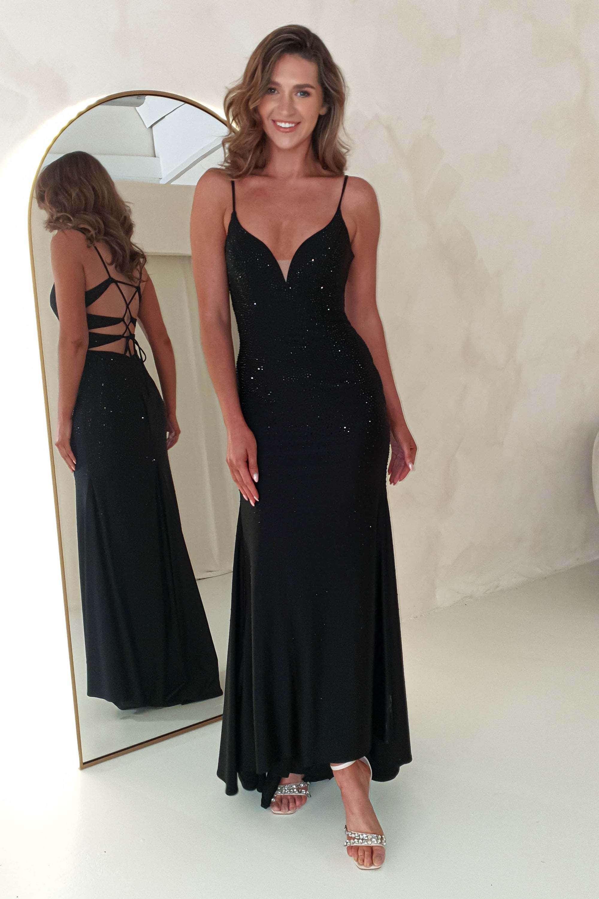 Jennifer Diamante Bodycon Gown | Black - Oh Hello Clothing