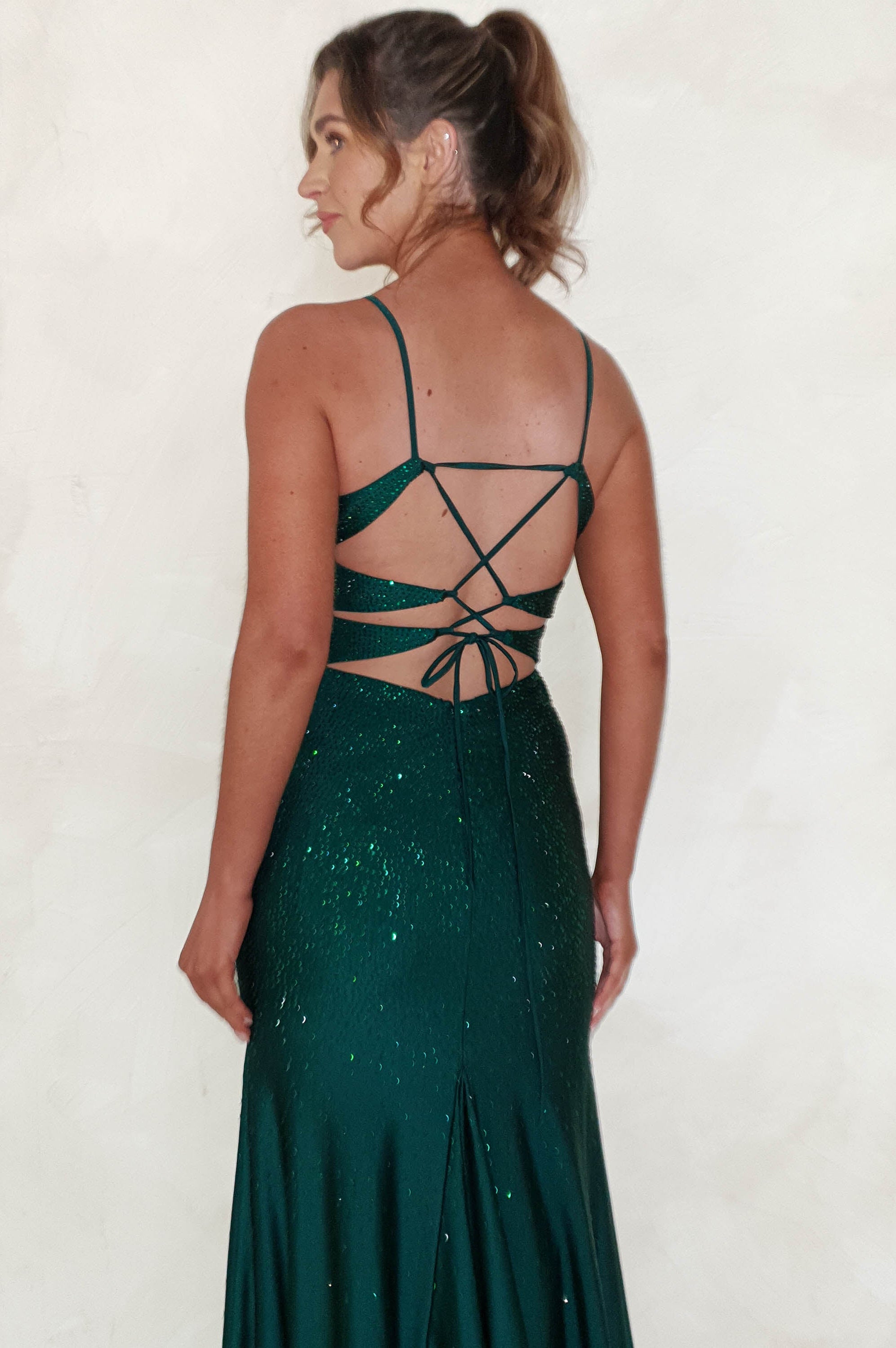 Jennifer Diamante Bodycon Gown | Dark Green - Oh Hello Clothing
