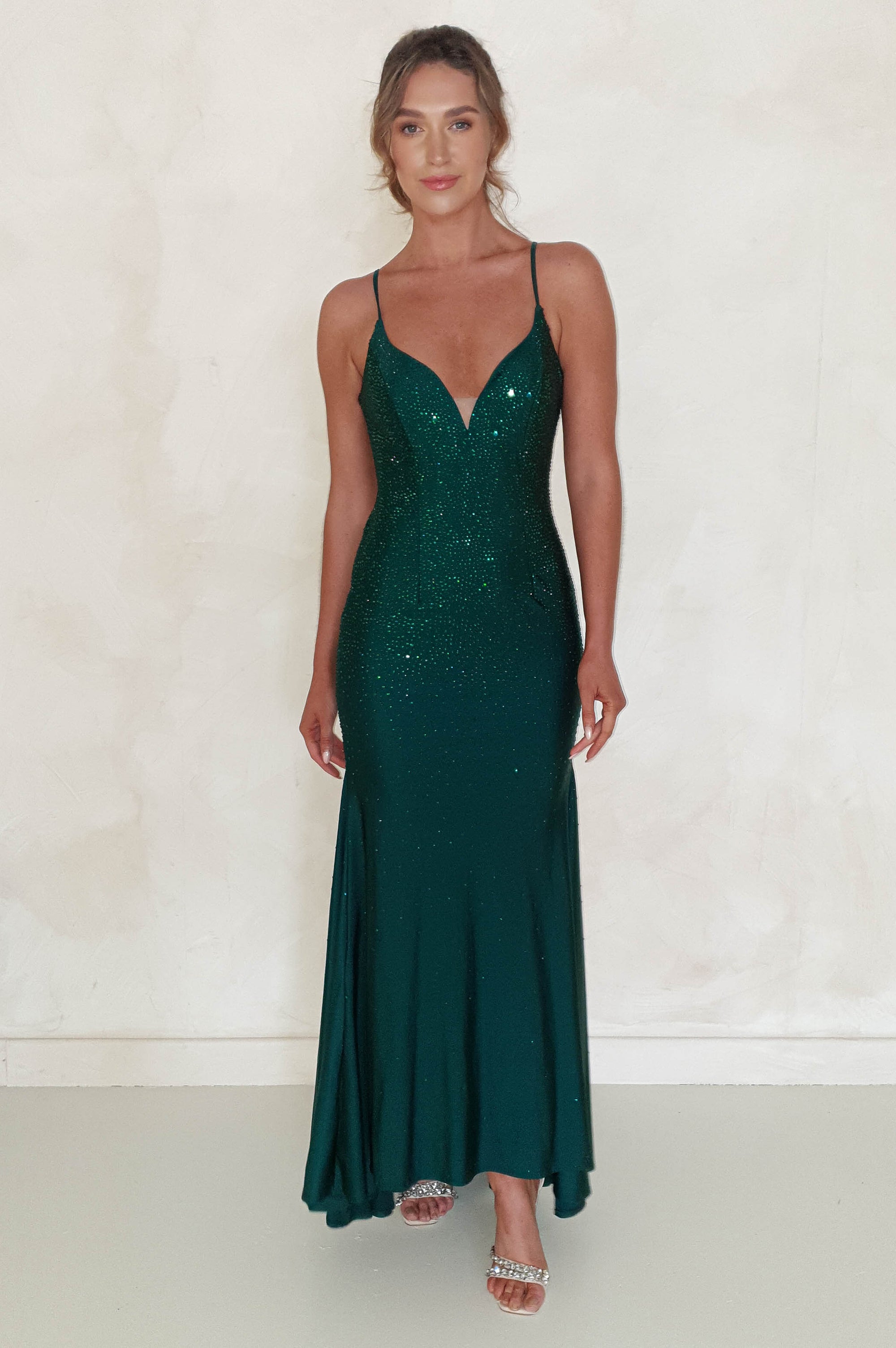 Jennifer Diamante Bodycon Gown | Dark Green - Oh Hello Clothing