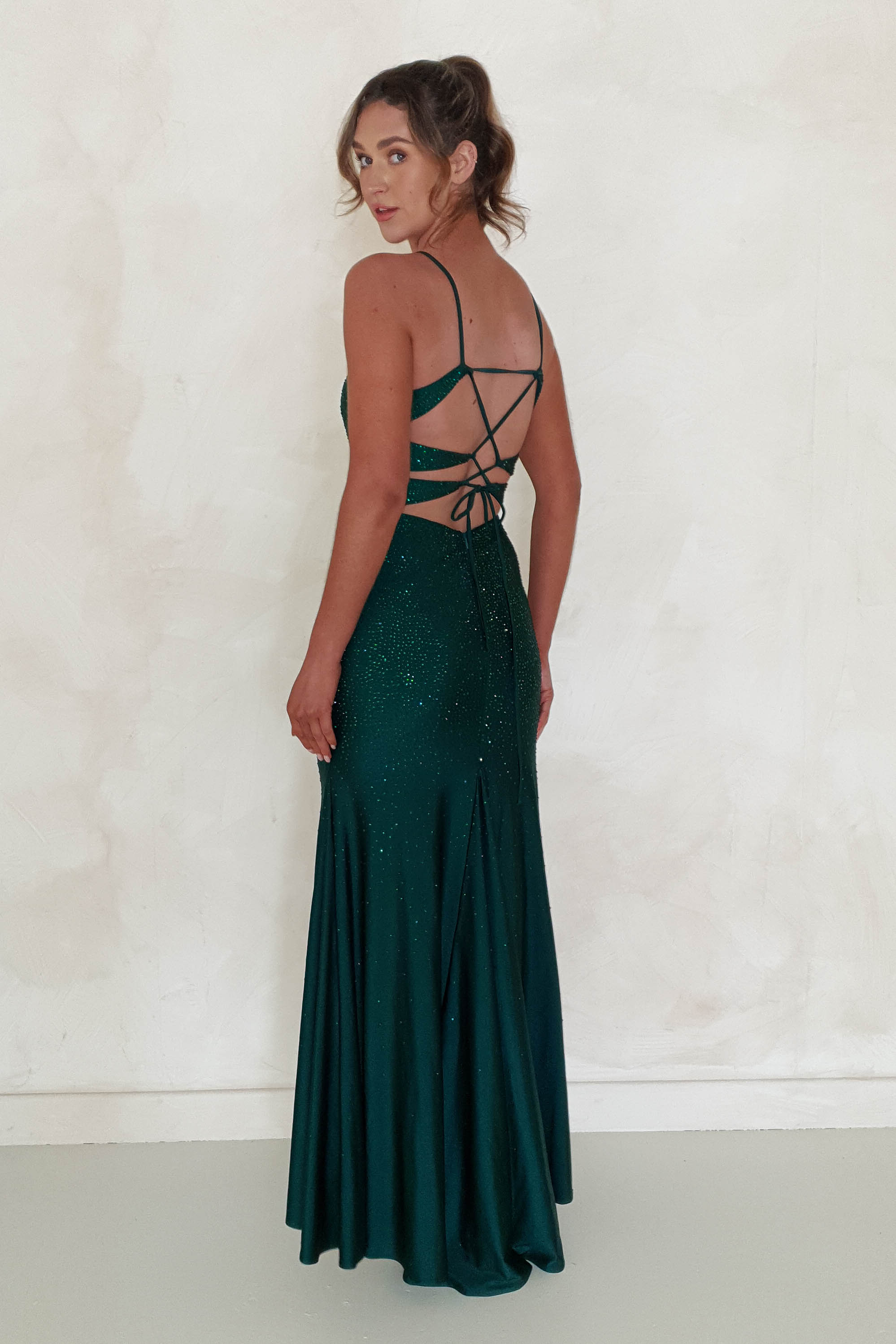 Jennifer Diamante Bodycon Gown | Dark Green - Oh Hello Clothing