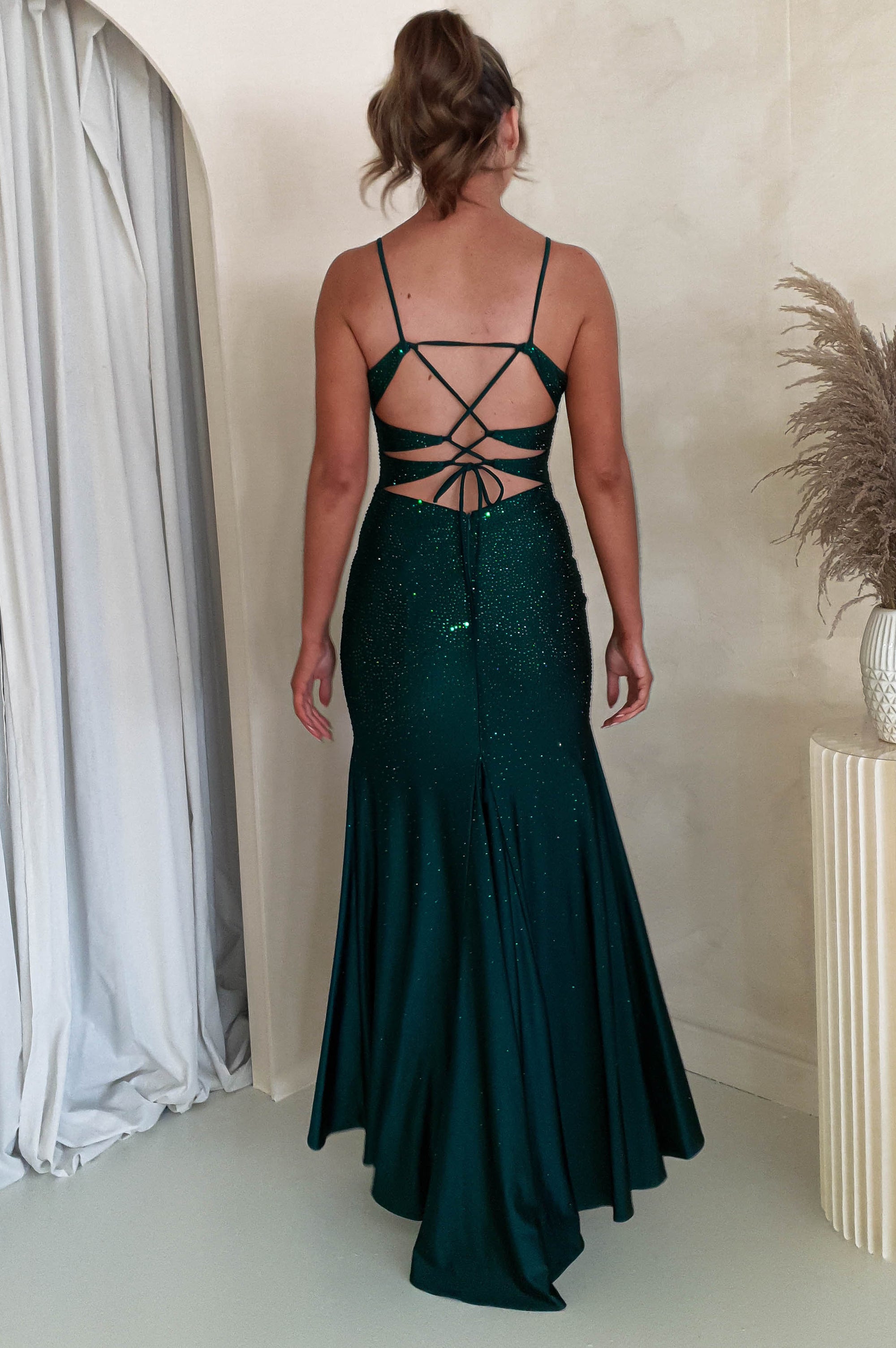 Jennifer Diamante Bodycon Gown | Dark Green - Oh Hello Clothing