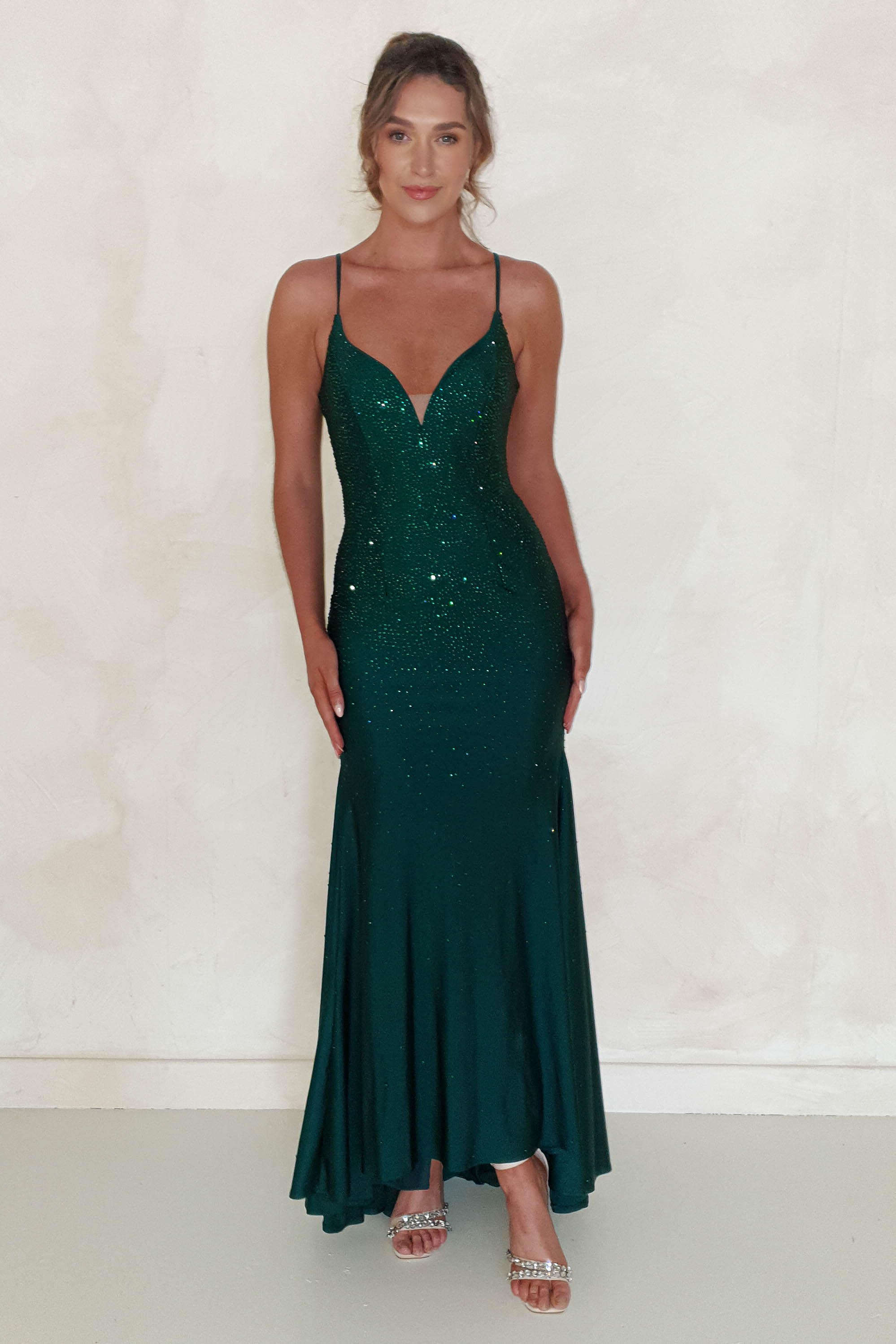 Jennifer Diamante Bodycon Gown | Dark Green - Oh Hello Clothing