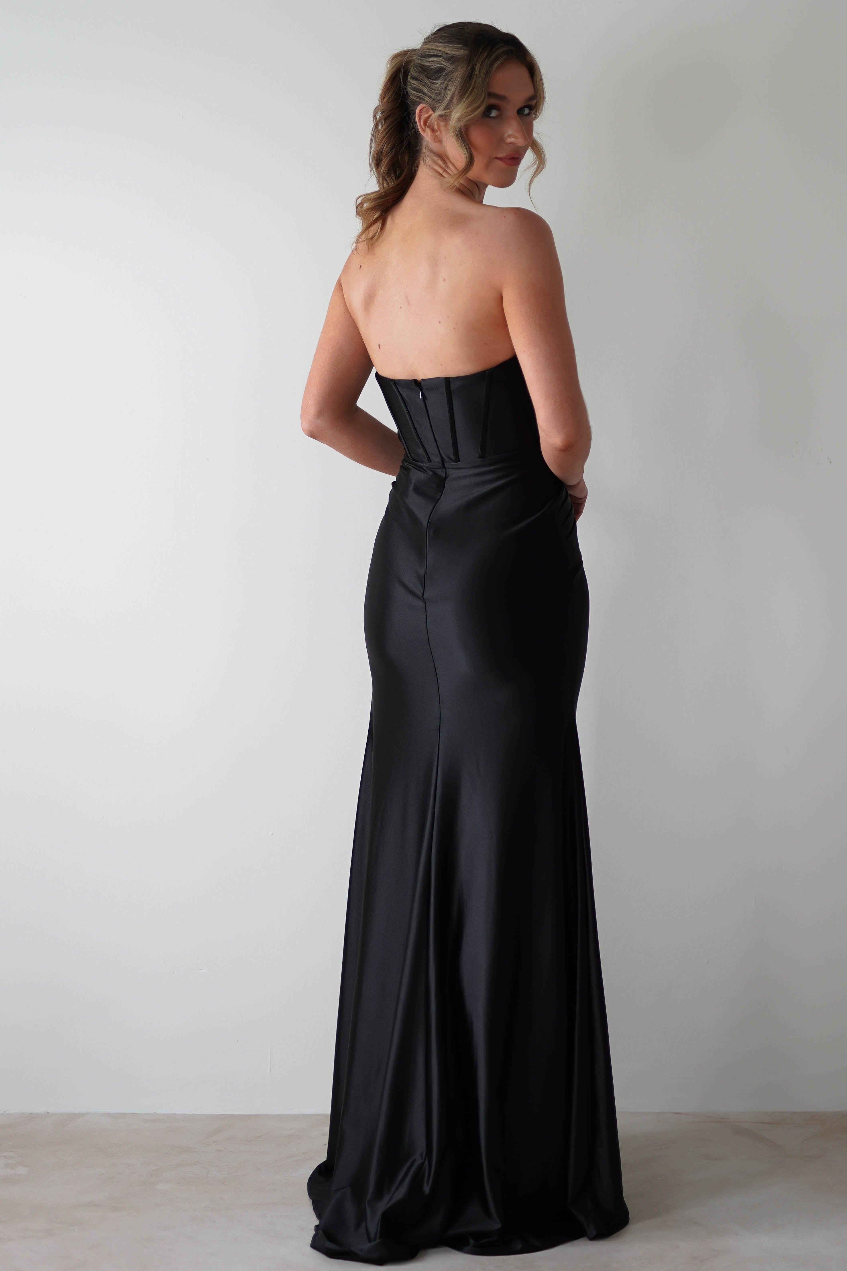 Karra Bodycon Strapless Gown | Black