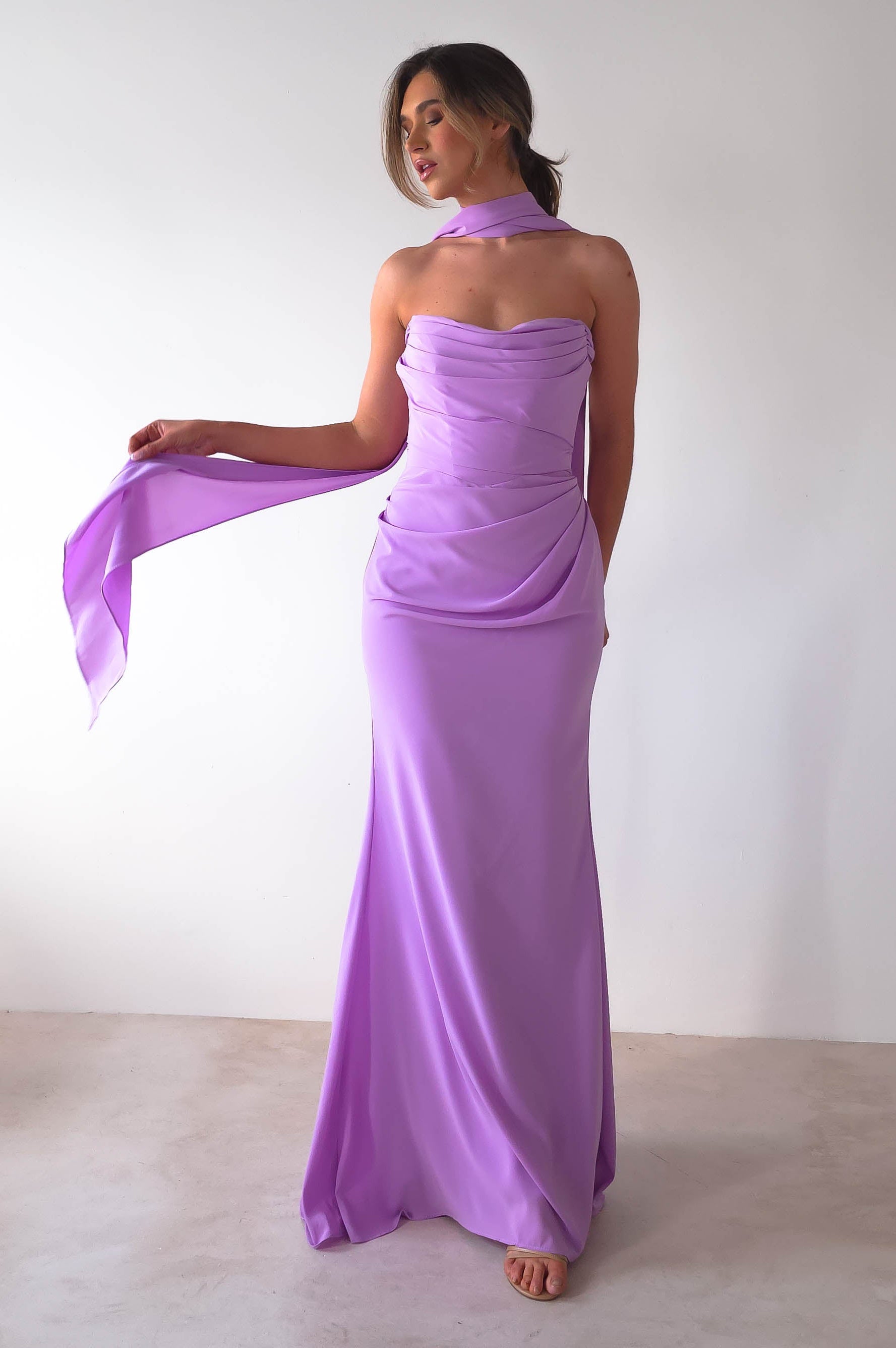 Lisa Multiway Chiffon Gown | Lilac | Oh Hello Clothing | XS (6)