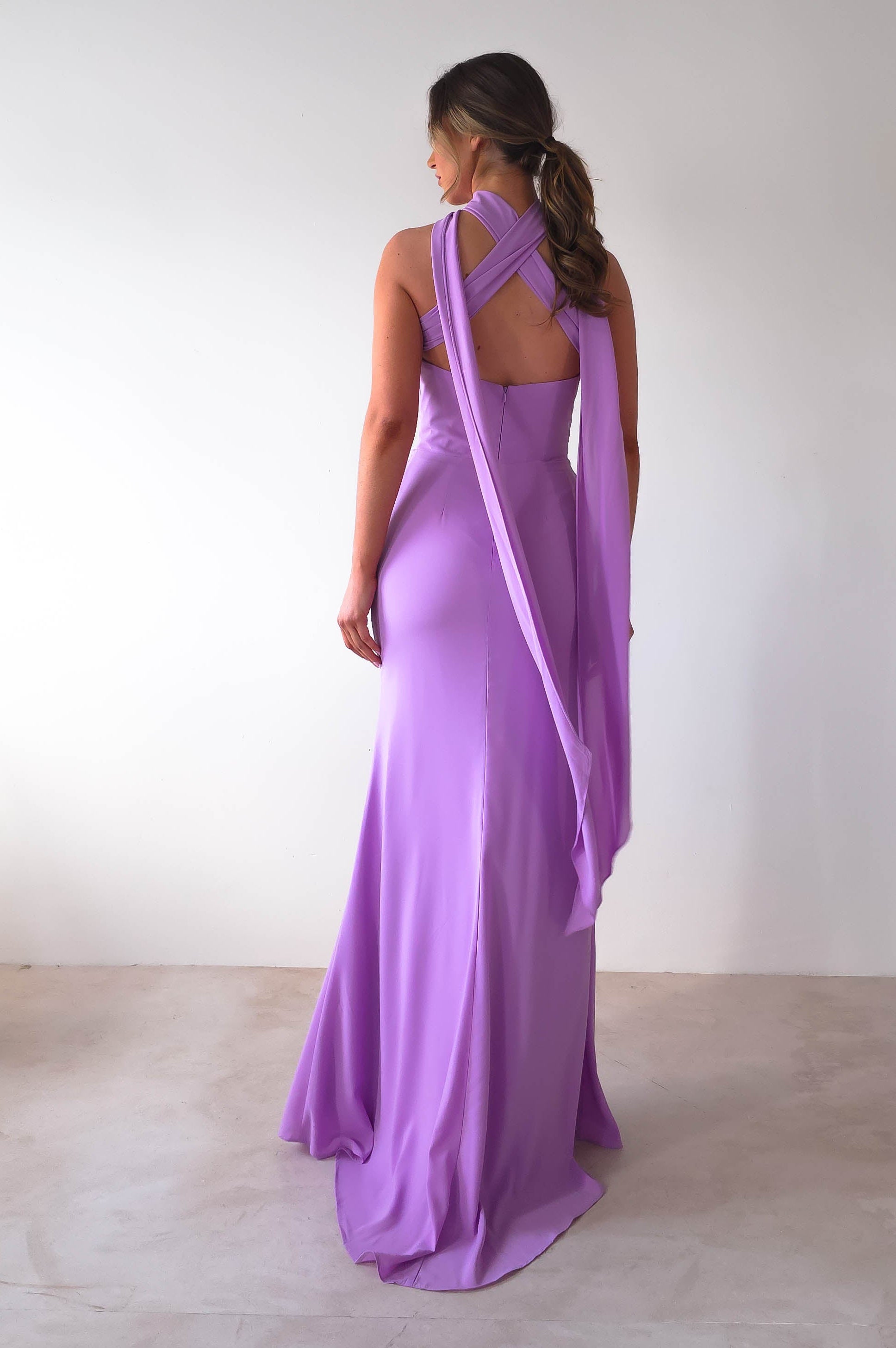 Lisa Multiway Chiffon Gown | Lilac | Oh Hello Clothing | XS (6)