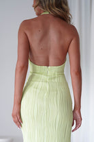 Louisa Ribbed Midaxi Dress | Lime | Oh Hello Clothing | XS (6)
