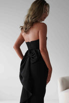 Louisiana Pearl Bow Strapless Dress | Black | Oh Hello Clothing | XS (6)