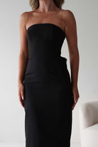 Louisiana Pearl Bow Strapless Dress | Black | Oh Hello Clothing | XS (6)