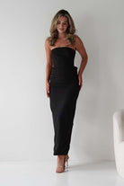 Louisiana Pearl Bow Strapless Dress | Black | Oh Hello Clothing | XS (6)