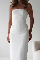 Louisiana Pearl Bow Strapless Dress | White | Oh Hello Clothing | XS (6)