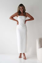 Louisiana Pearl Bow Strapless Dress | White | Oh Hello Clothing | XS (6)