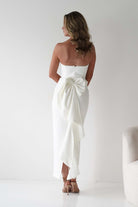 Louisiana Pearl Bow Strapless Dress | White | Oh Hello Clothing | XS (6)