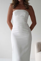 Louisiana Pearl Bow Strapless Dress | White | Oh Hello Clothing | XS (6)