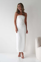 Louisiana Pearl Bow Strapless Dress | White | Oh Hello Clothing | XS (6)