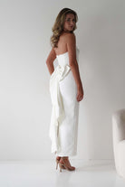 Louisiana Pearl Bow Strapless Dress | White | Oh Hello Clothing | XS (6)