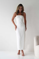Louisiana Pearl Bow Strapless Dress | White | Oh Hello Clothing | XS (6)