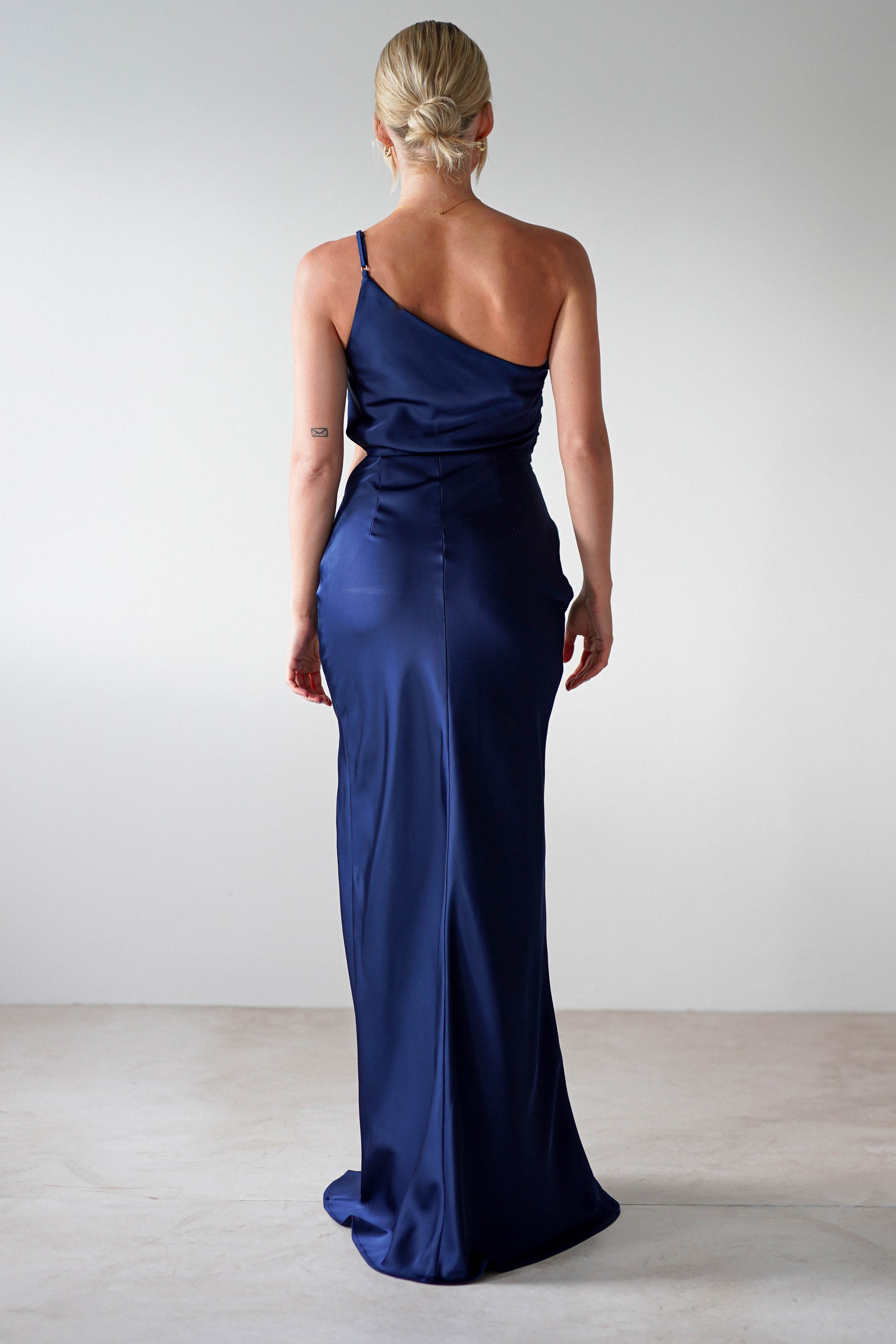 Lyra Soft Matte Satin Maxi Dress | Navy | Oh Hello Clothing | XS (6)