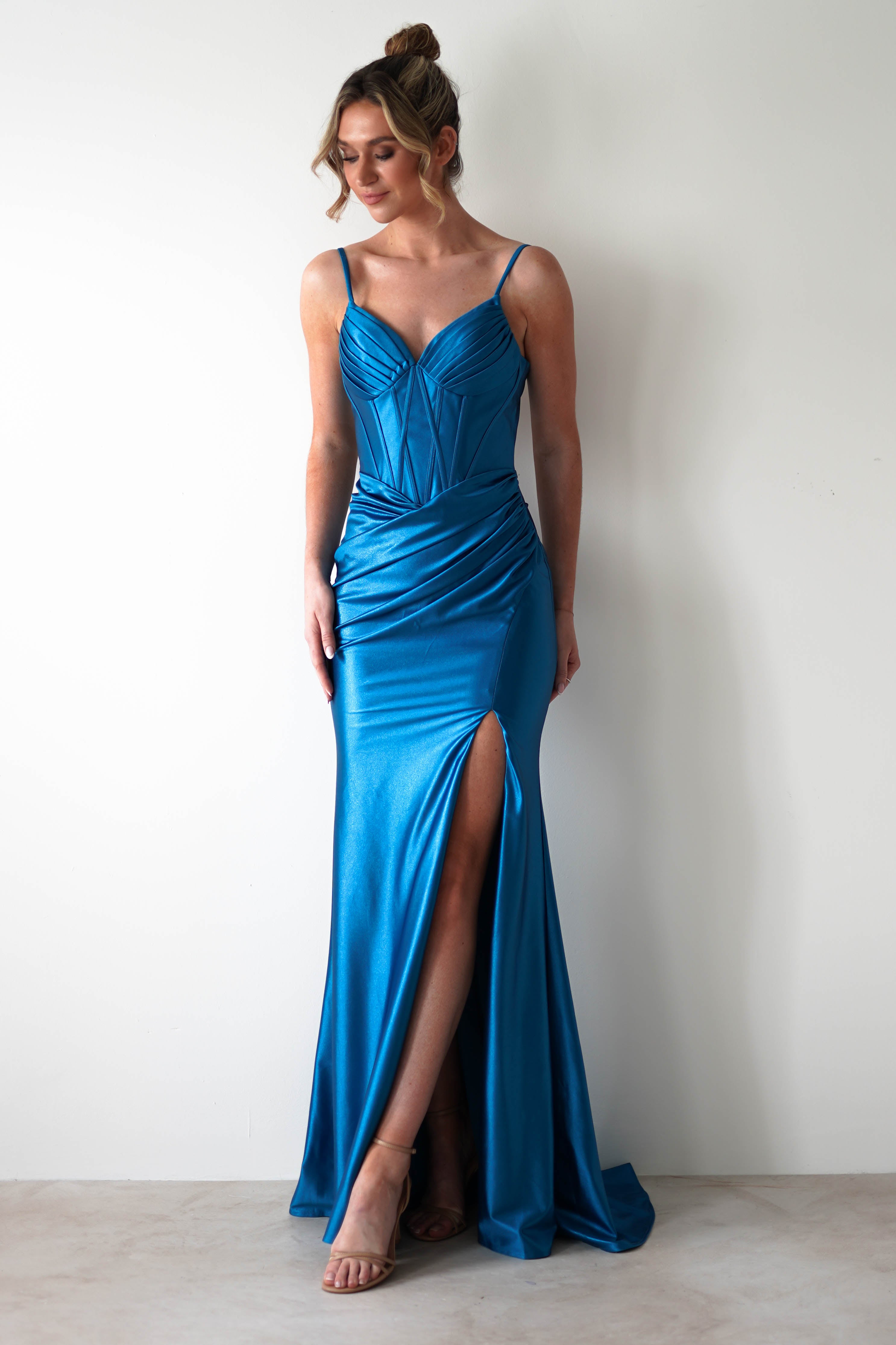 Meaghan Bodycon Gown | Turquoise - Oh Hello Clothing