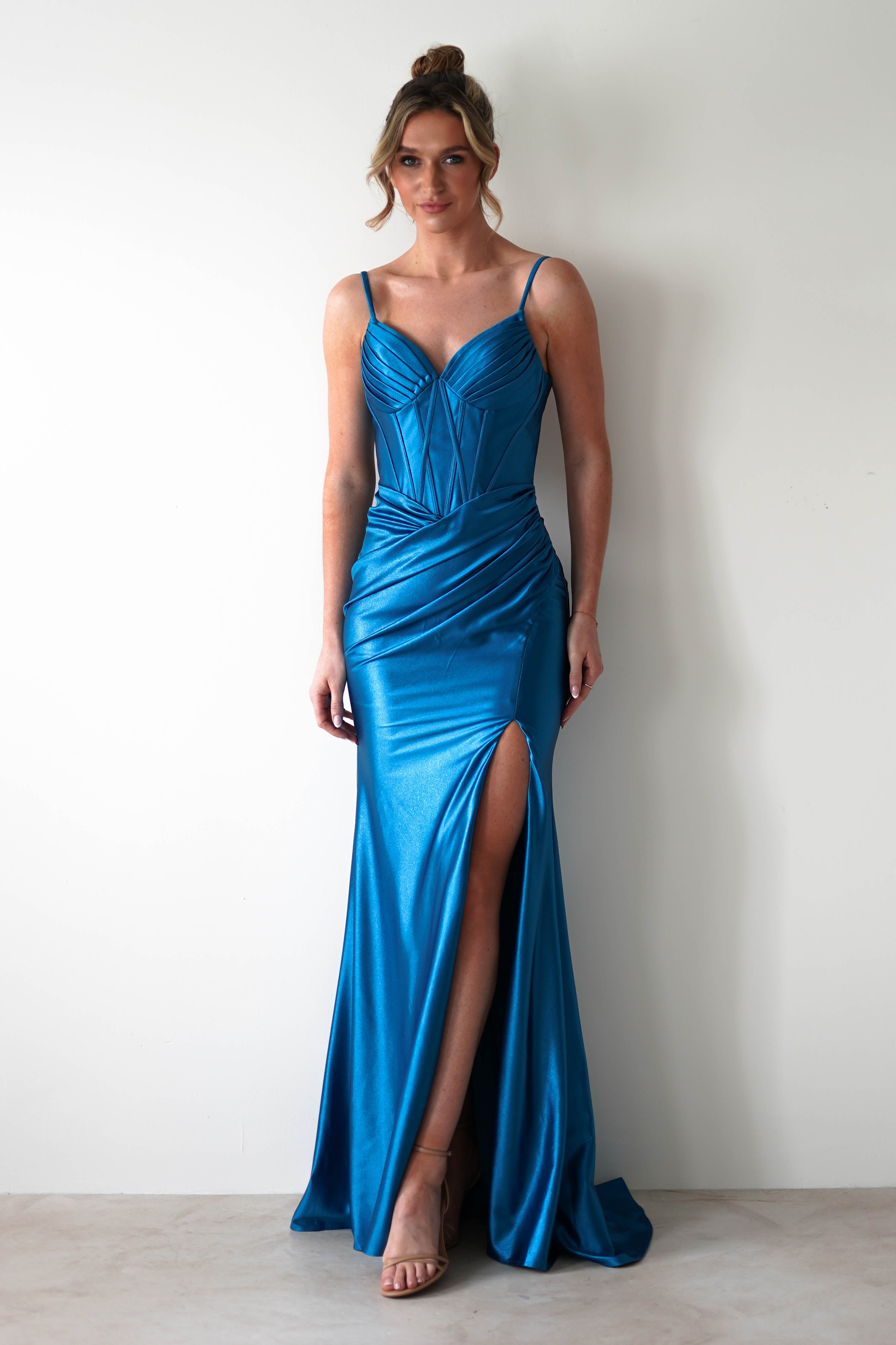 Meaghan Bodycon Gown | Turquoise - Oh Hello Clothing