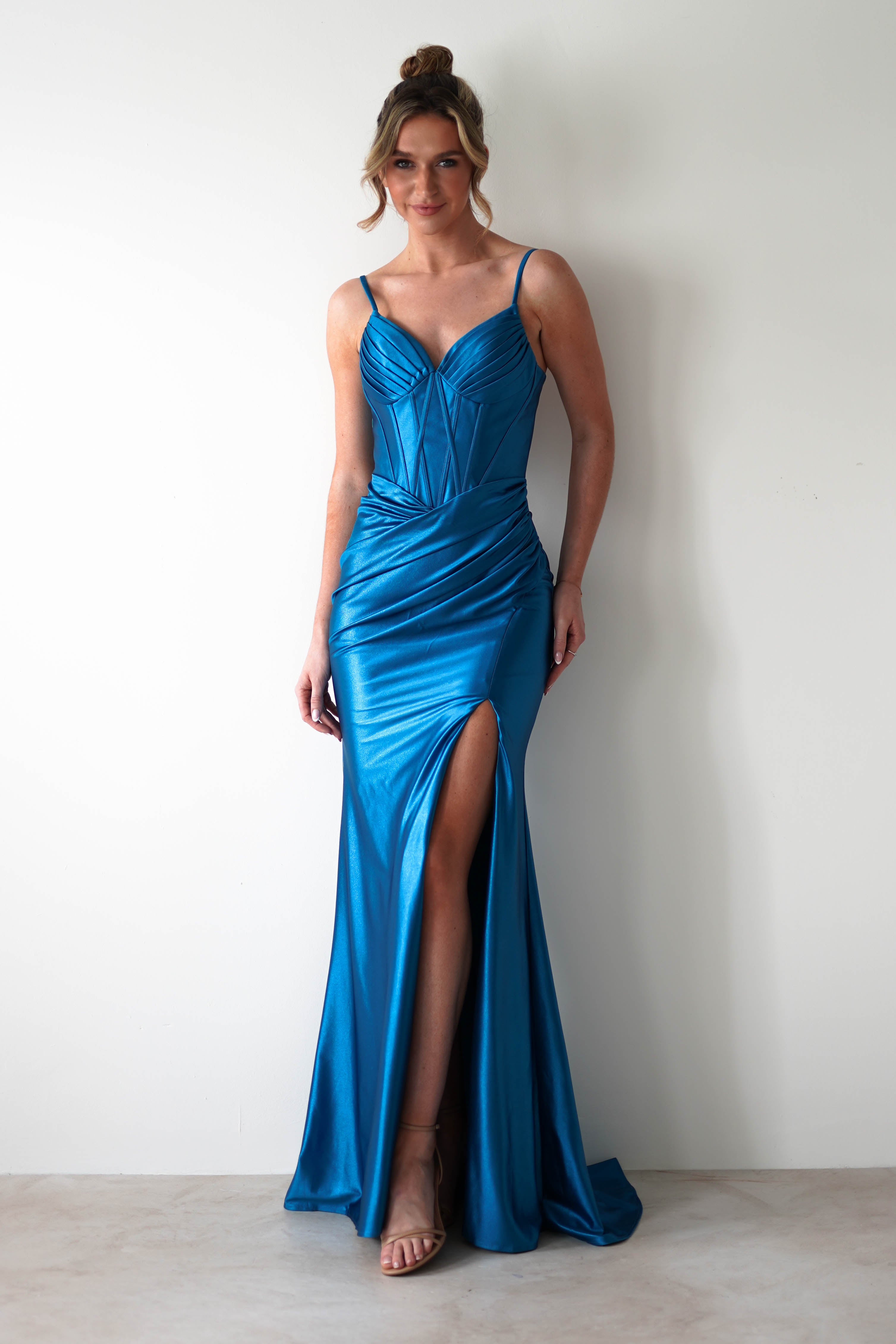 Meaghan Bodycon Gown | Turquoise - Oh Hello Clothing