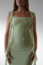 Miranda Ruffle Midaxi Dress | Pistachio | Oh Hello Clothing | XS (6)