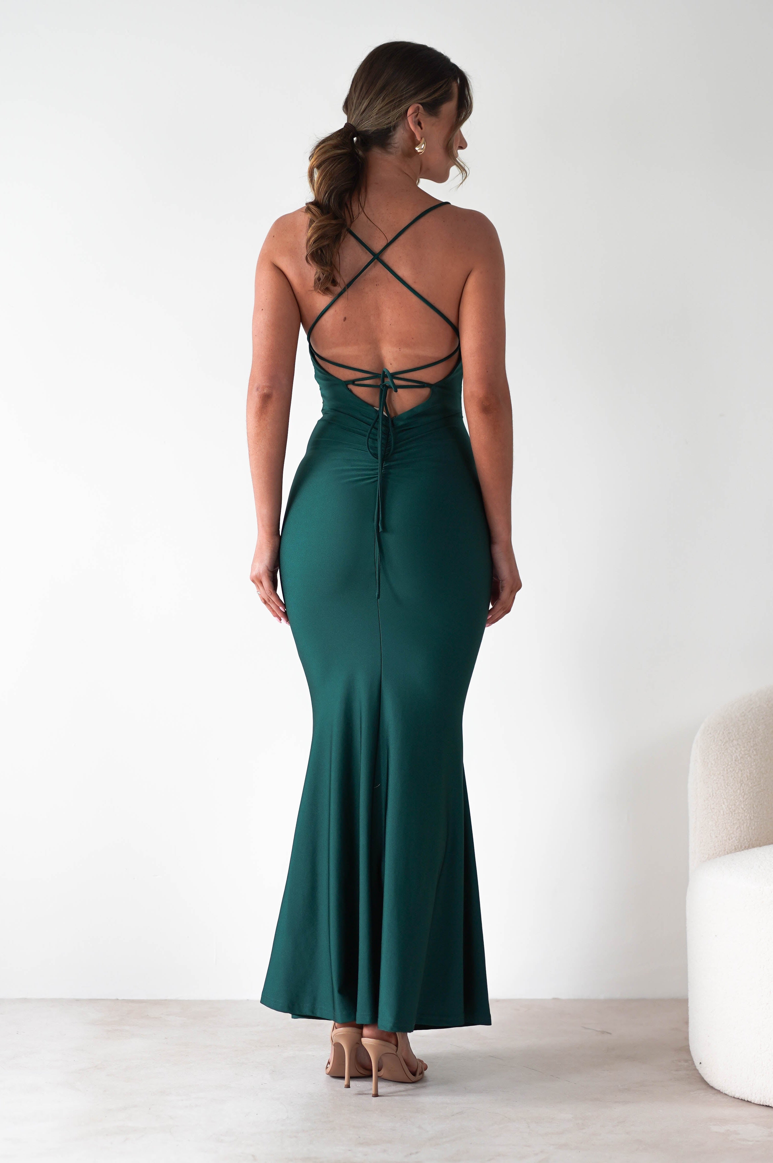 Monette Bodycon Maxi Gown | Emerald Green | Oh Hello Clothing | XS (6)