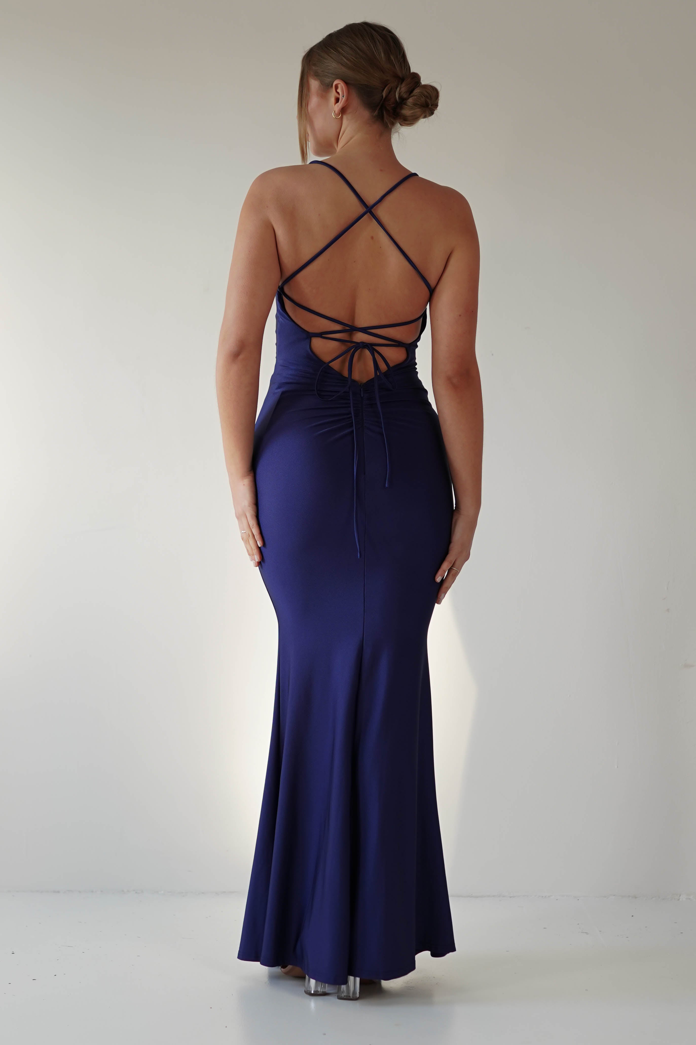 Monette Bodycon Maxi Gown | Navy - Oh Hello Clothing