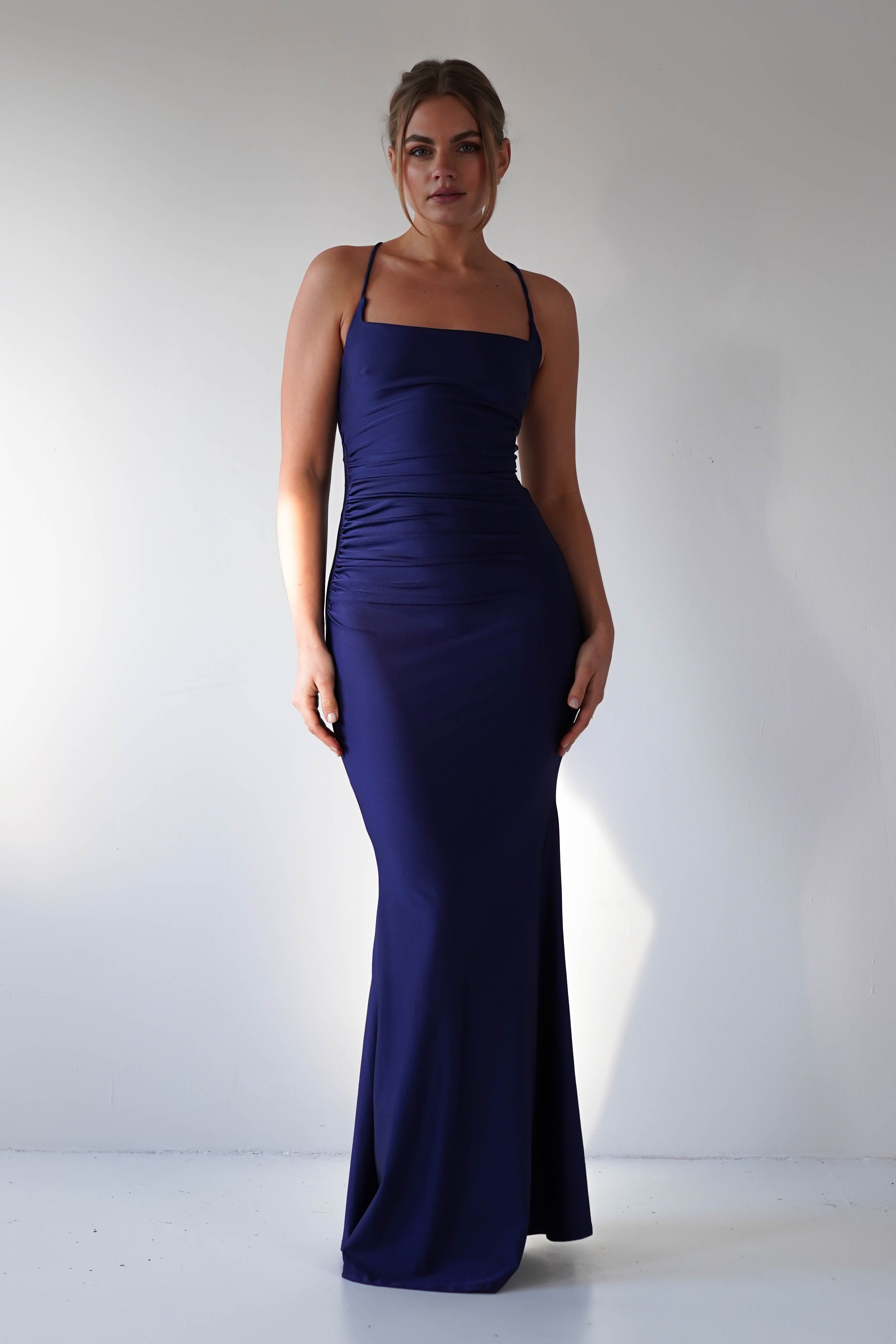 Monette Bodycon Maxi Gown | Navy - Oh Hello Clothing
