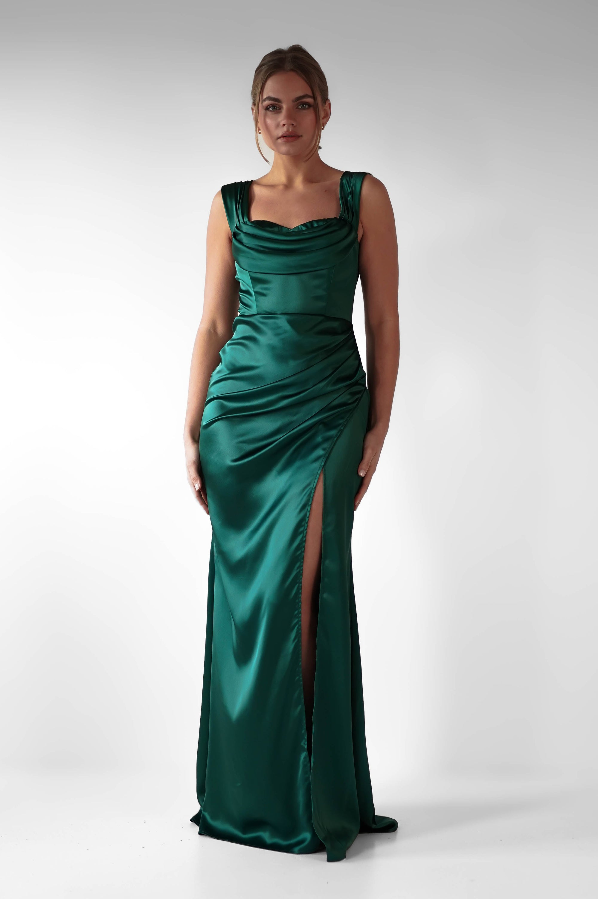 Monica Off The Shoulder Gown | Emerald Green | Oh Hello Clothing | XS (6)
