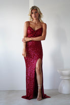 Narissa Sequin Maxi Gown | Red | Oh Hello Clothing | XS (6)