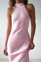 Natalia Soft Satin Maxi Dress | Pink - Oh Hello Clothing
