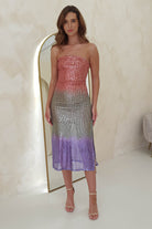Neva Sequin Stapless Midi Dress | Rose Ombre | Oh Hello Clothing | S/M (6/8)