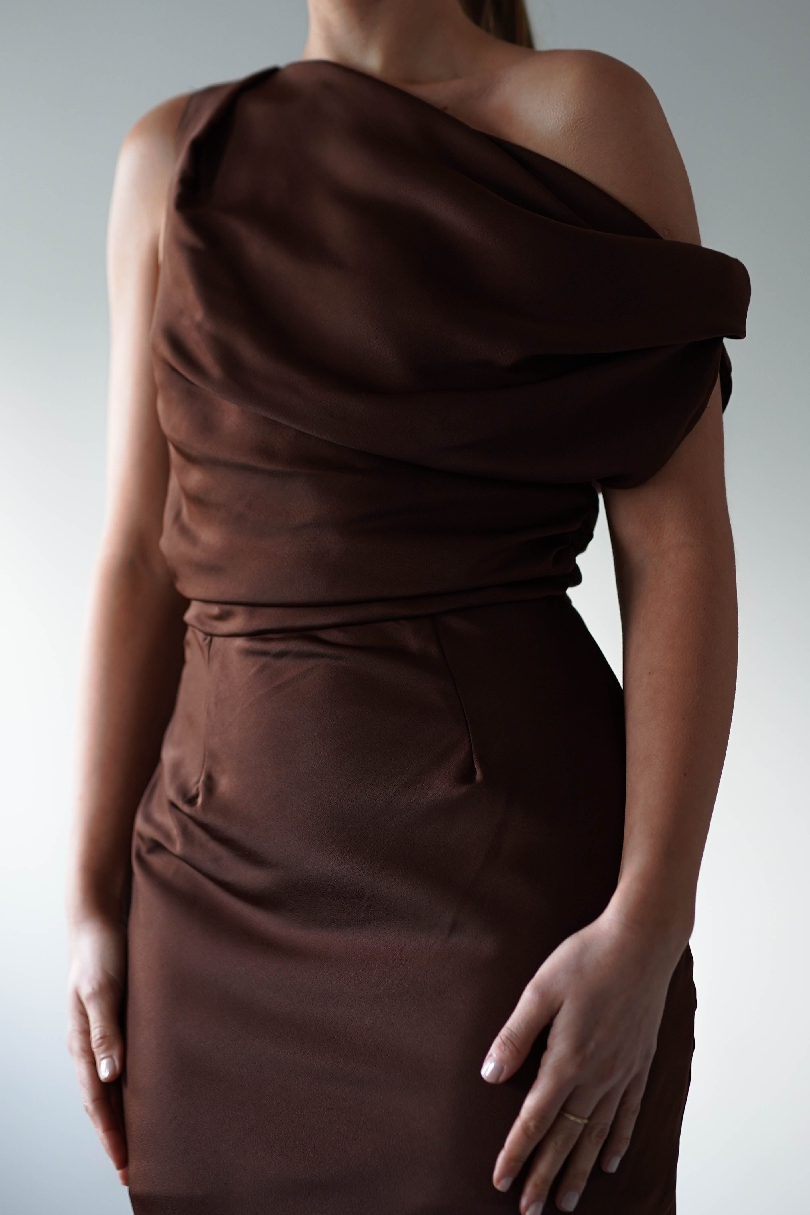 Odelle Soft Off The Shoulder Maxi | Brown - Oh Hello Clothing