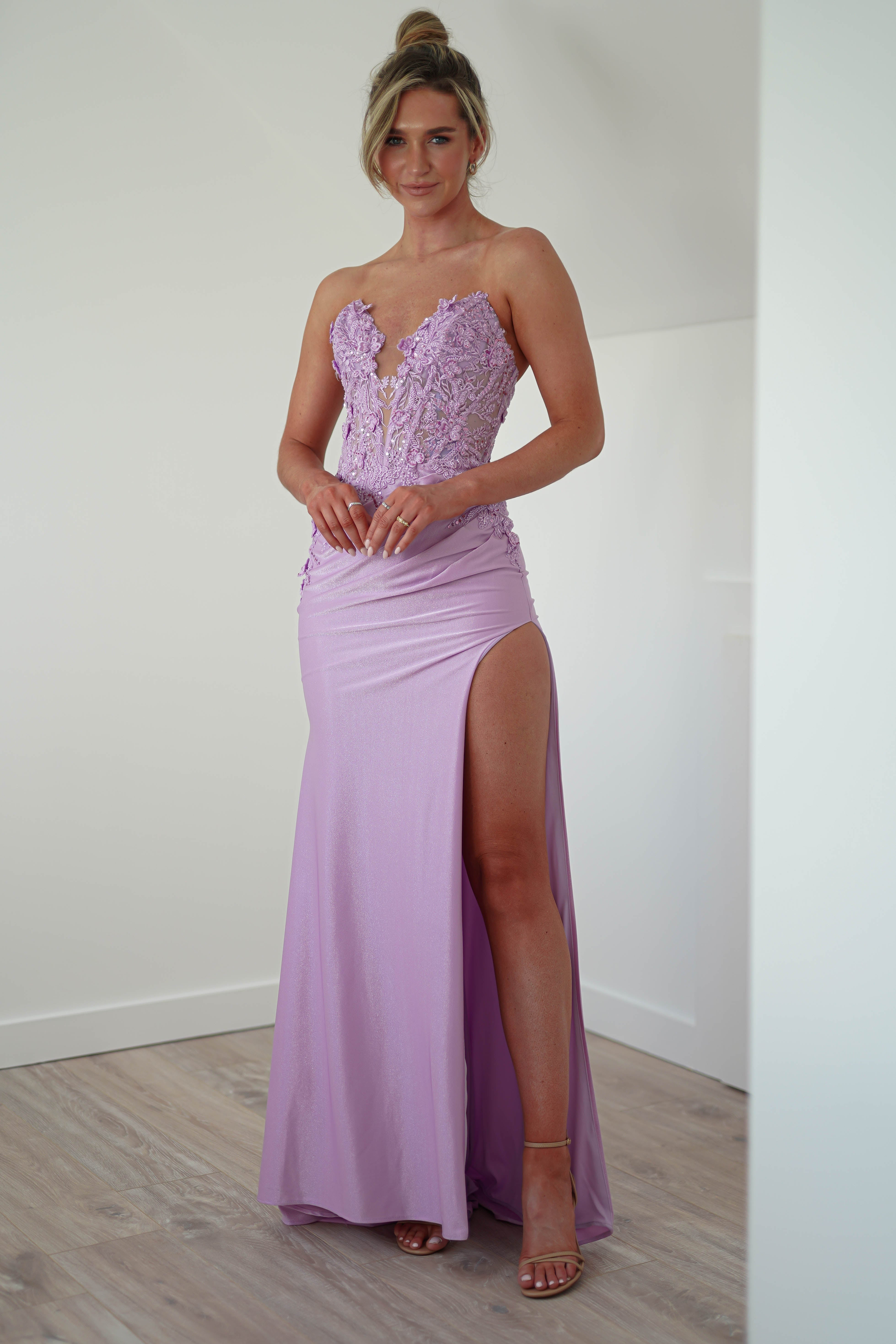 Perla Embellished Gown | Lilac | Oh Hello Clothing | XS (6)