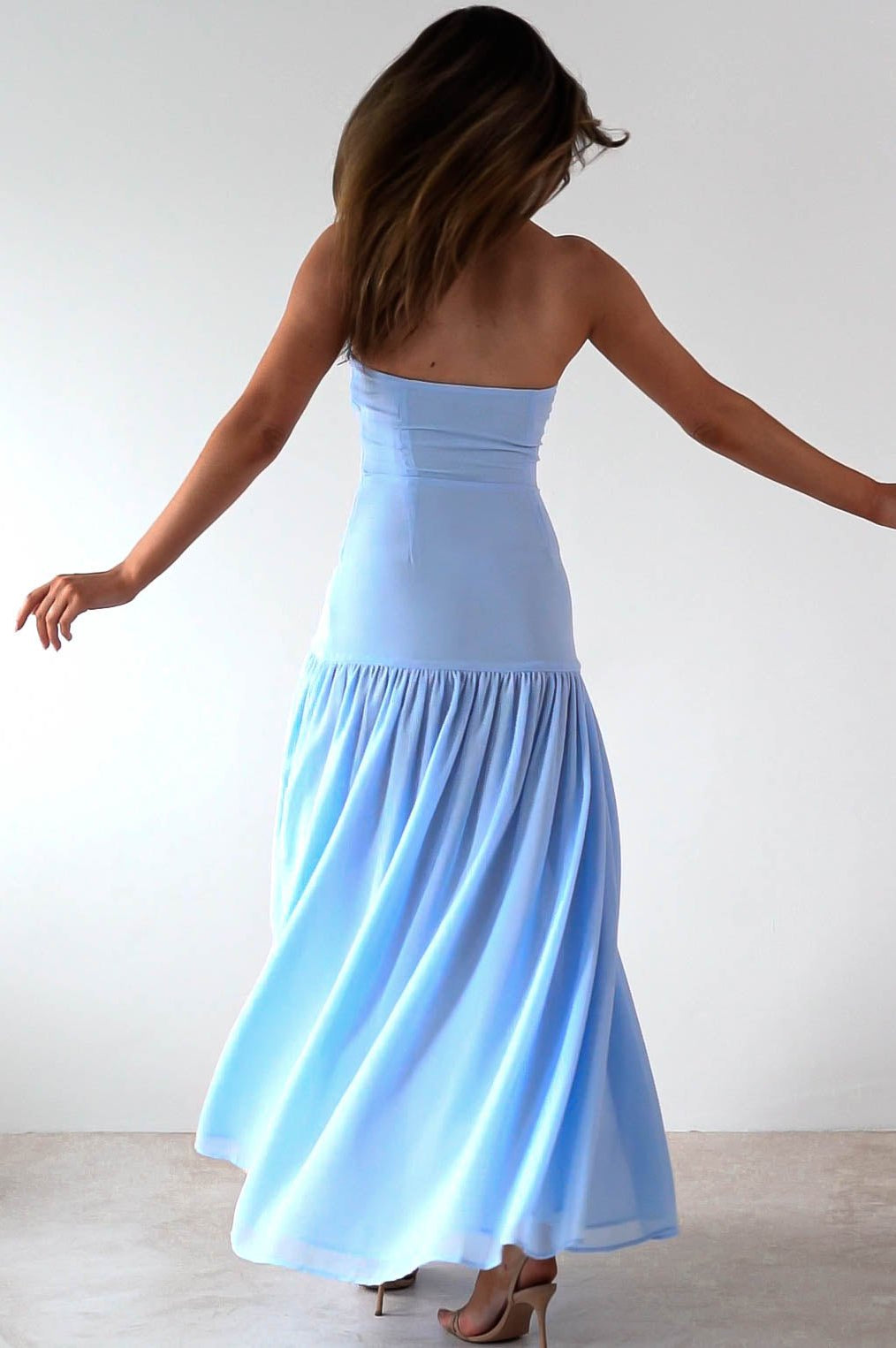 Polinna Strapless Chiffon Maxi Dress | Blue | Oh Hello Clothing | S (8)